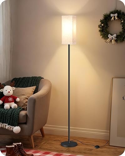 Miniatura 2 de Juego de 2 lámparas de pie para sala de estar, modernas lámparas de pie altas con interruptores de pie, bombilla no incluida, 64.6 pulgadas, para