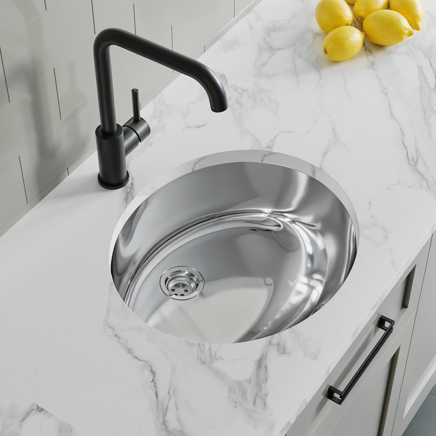 Dowell 19" Oval Undermount Single Bowl 18-Gauge Stainless Steel Kitchen Bar/Bathroom Sink - 5-3/4" Deep Bowl, Double Layered Body With Overflow, 6001 Series - Dowell - 6001 1916