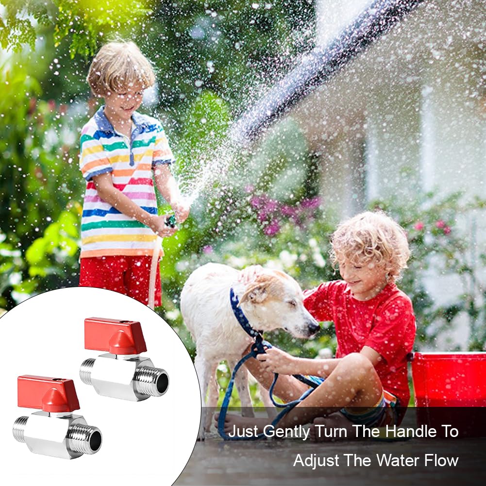 Mini Vanne À Bille 1/2 Pouce, 2 Pièces Vanne À Sphère Mâle 1/2", Robinet À Tournant Sphérique Inox, Mini Vannes Arret, Pour L'eau, L'huile, Le Gaz, Raccord De Plomberie