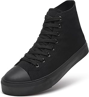 Men's High Top Canvas Sneakers Lace Up Classic Casual Walking Shoes