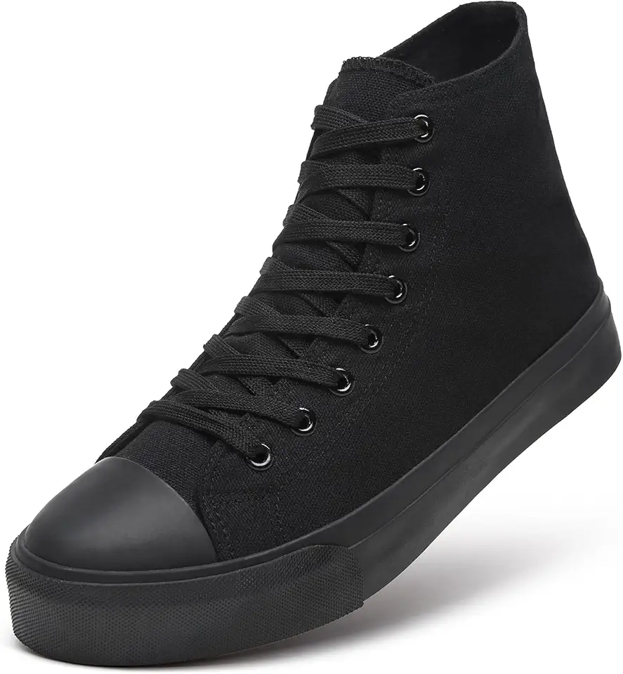 ZGR Men's High Top Canvas Sneakers Lace Up Classic Casual Walking Shoes