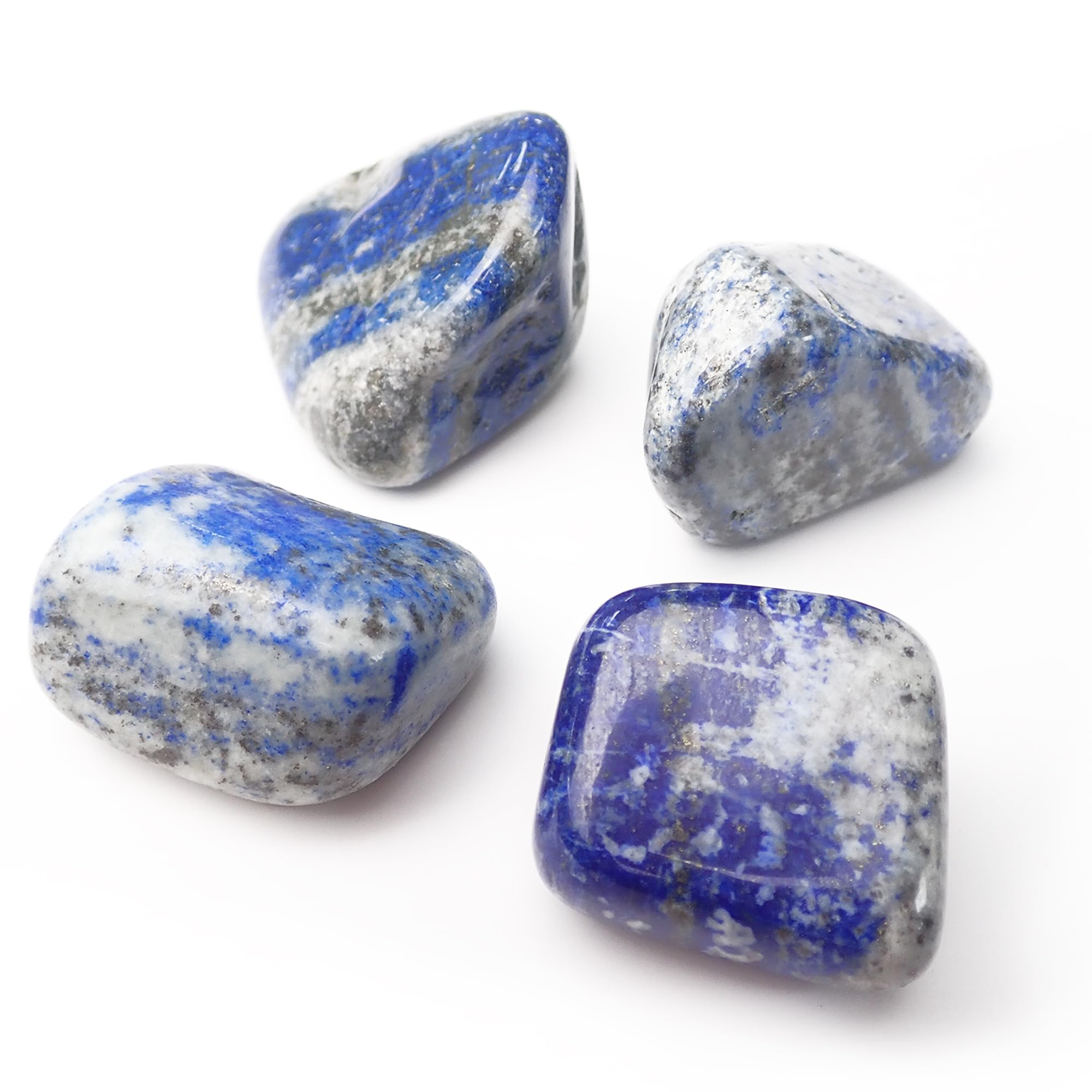 Tumbled Lapis Lazuli Stones (4 Pack) - 1-1.5 Inch Smooth Crystals for Wisdom, Truth & Psychic Vision - Polished Stone of Royalty, Third Eye & Throat Chakra Activation