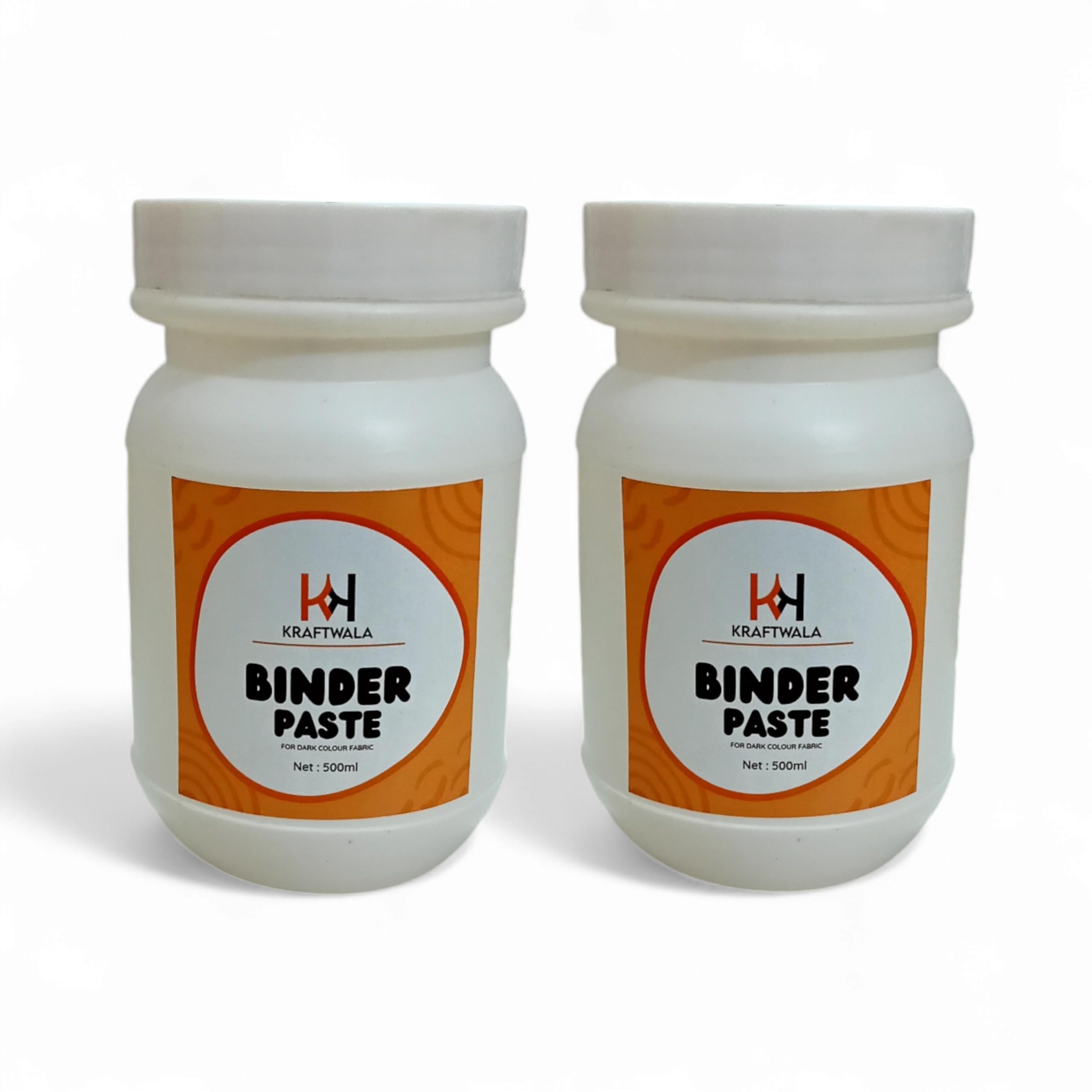 Kraftwala Block Printing Binder Paste (500 ml x 2) For Dark Color Cotton Fabric (Set of 2, White)-image-11