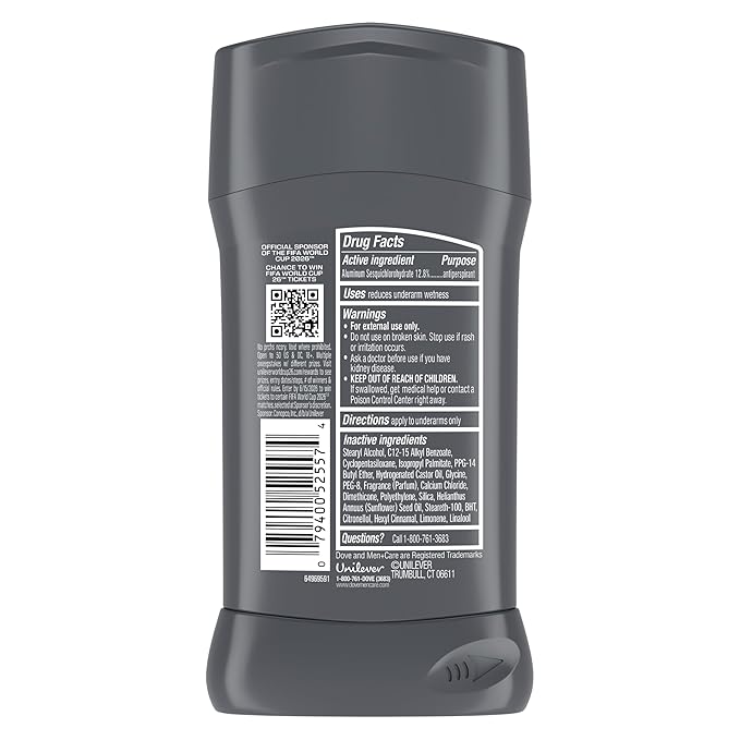 Dove Men+Care Antitranspirante Stick 72h 2.6 oz Edición Mundial 2026 miniatura 5