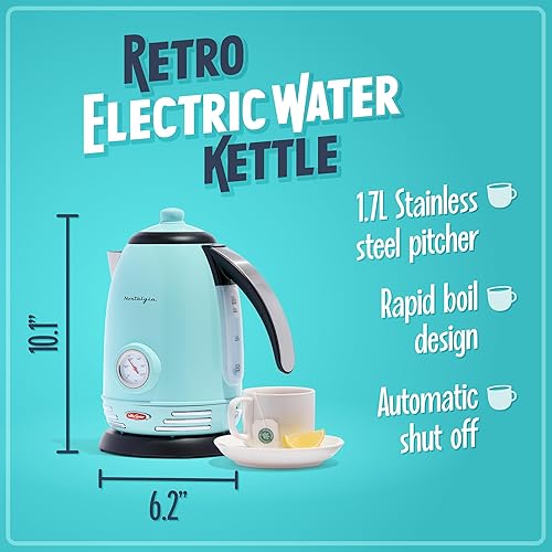Miniatura 9 de Nostalgia Hervidor eléctrico retro de acero inoxidable para té y agua