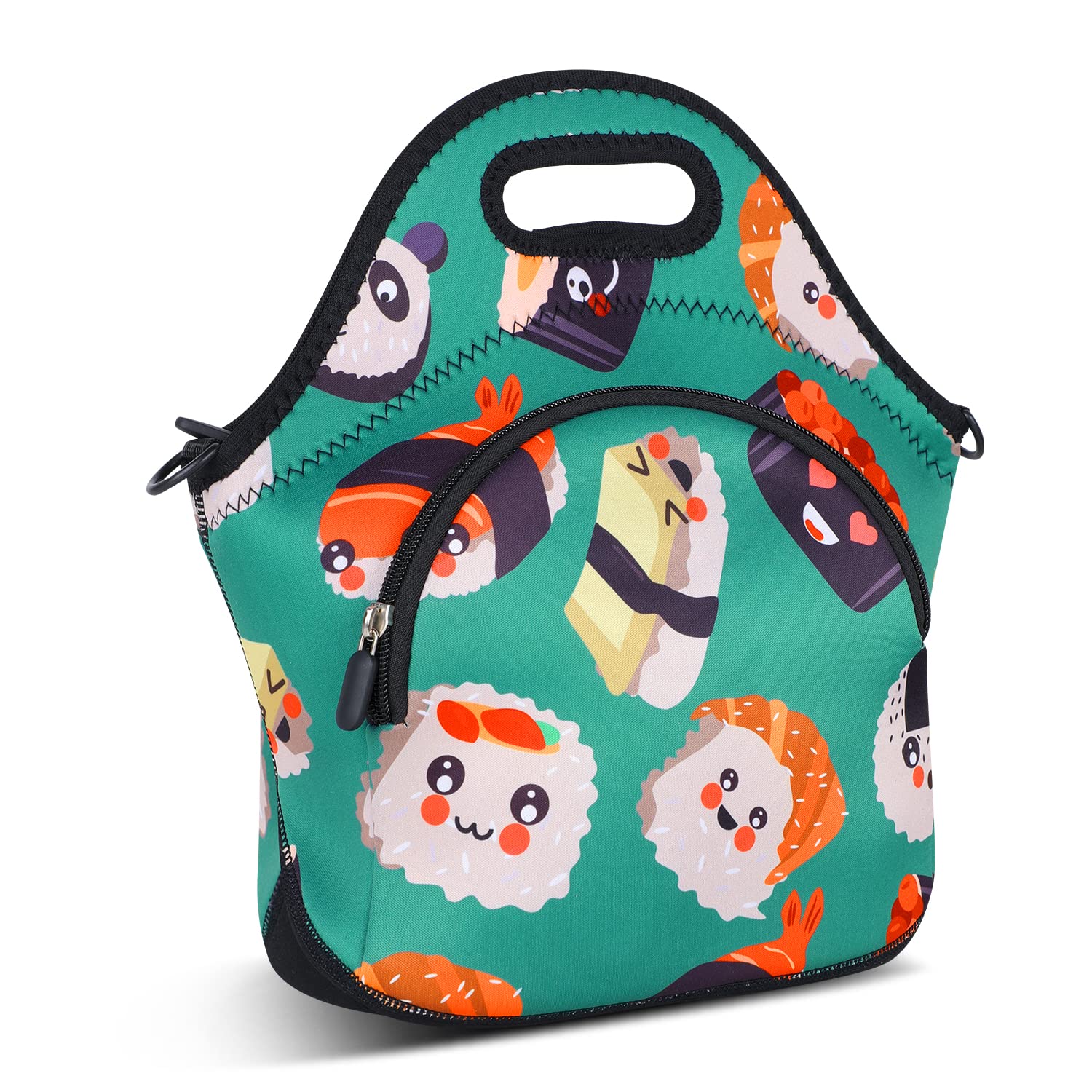 Violet Mist - Bolsa térmica de neopreno para almuerzo con bolsillo extra desmontable y ajustable