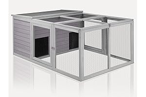 ANG Outdoor Hutch Large Wooden Rabbit Hutch Indoor for Chicken, Ducks