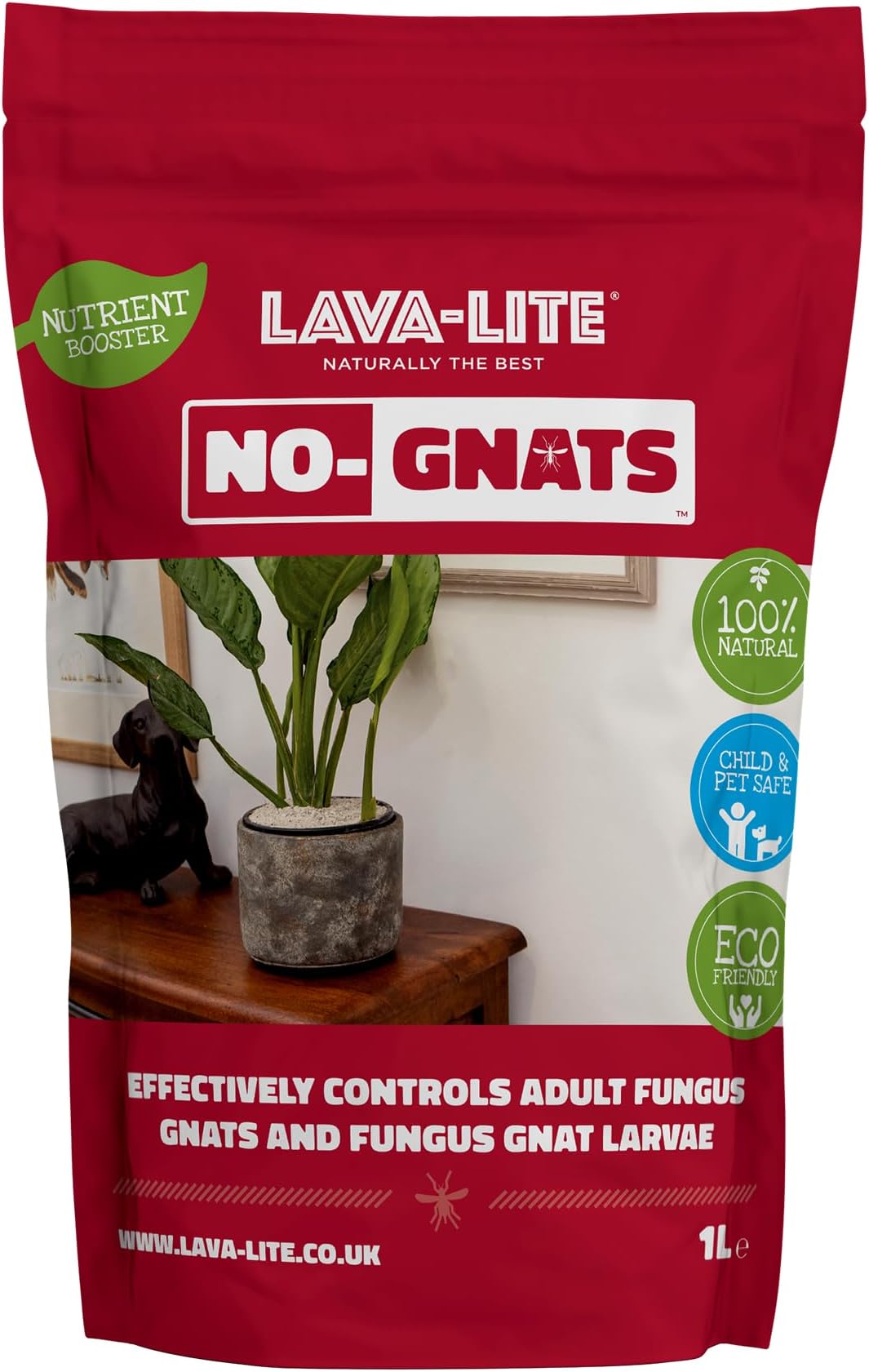 Lava-Lite No Gnats - Original Natural Fungus Gnat Killer for Houseplants,Soil &Compost] Child & Pet Safe]Cost Effective, Chemical Free Pest Control.