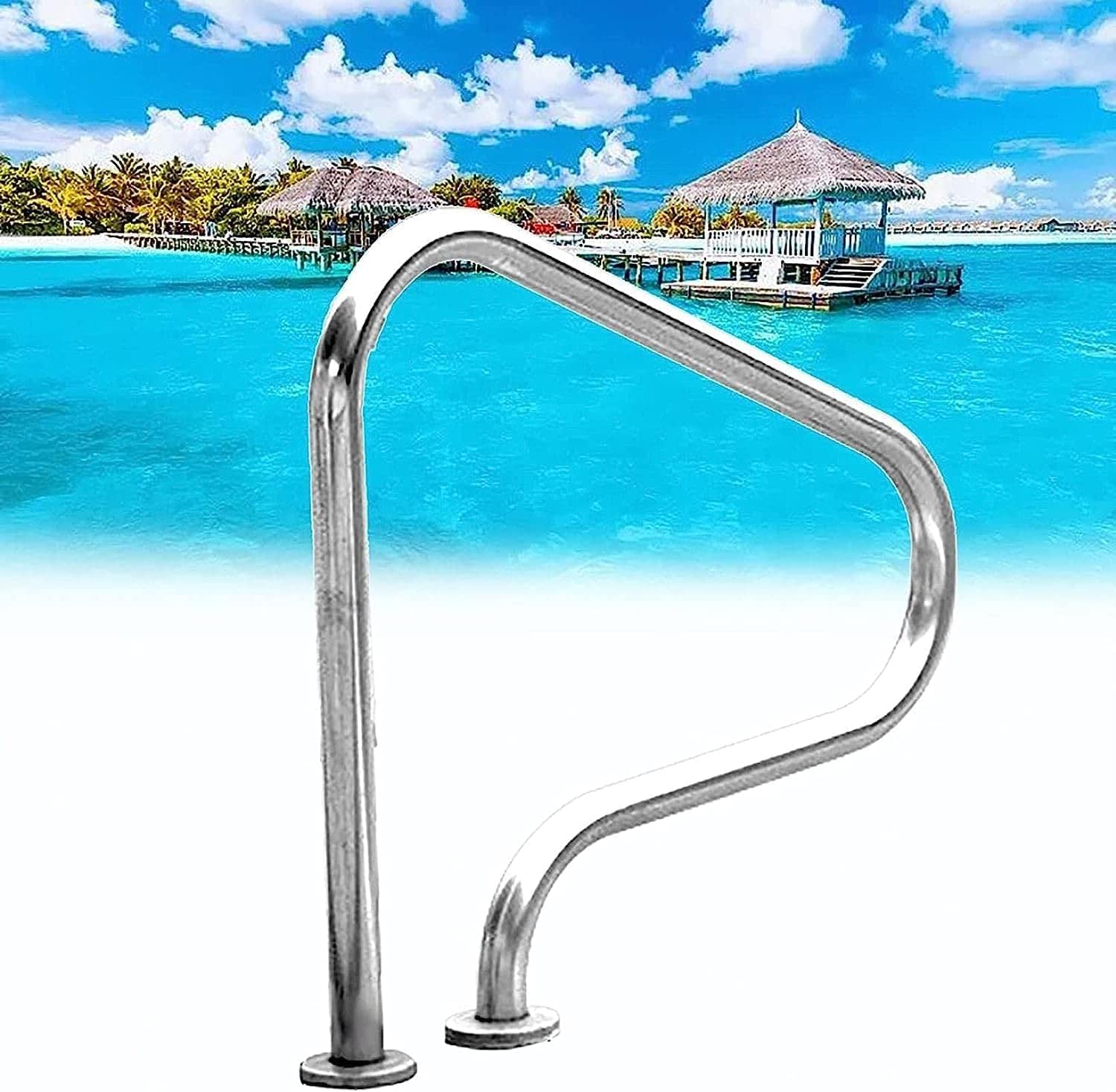 Main courante de sécurité pour piscine en acier inoxydable 304 hauteur 31,5 pouces