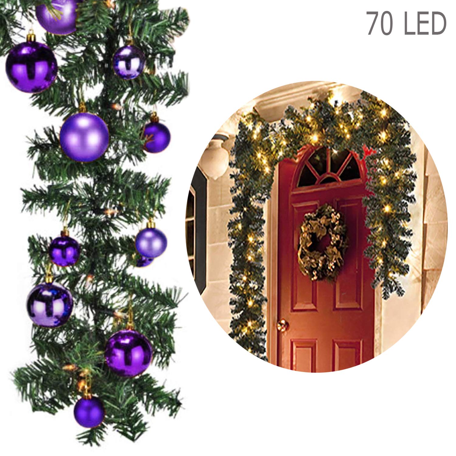 XL Weihnachtsgirlande 540cm Mit 70 LED - Tannengirlande Für Innen & Außen