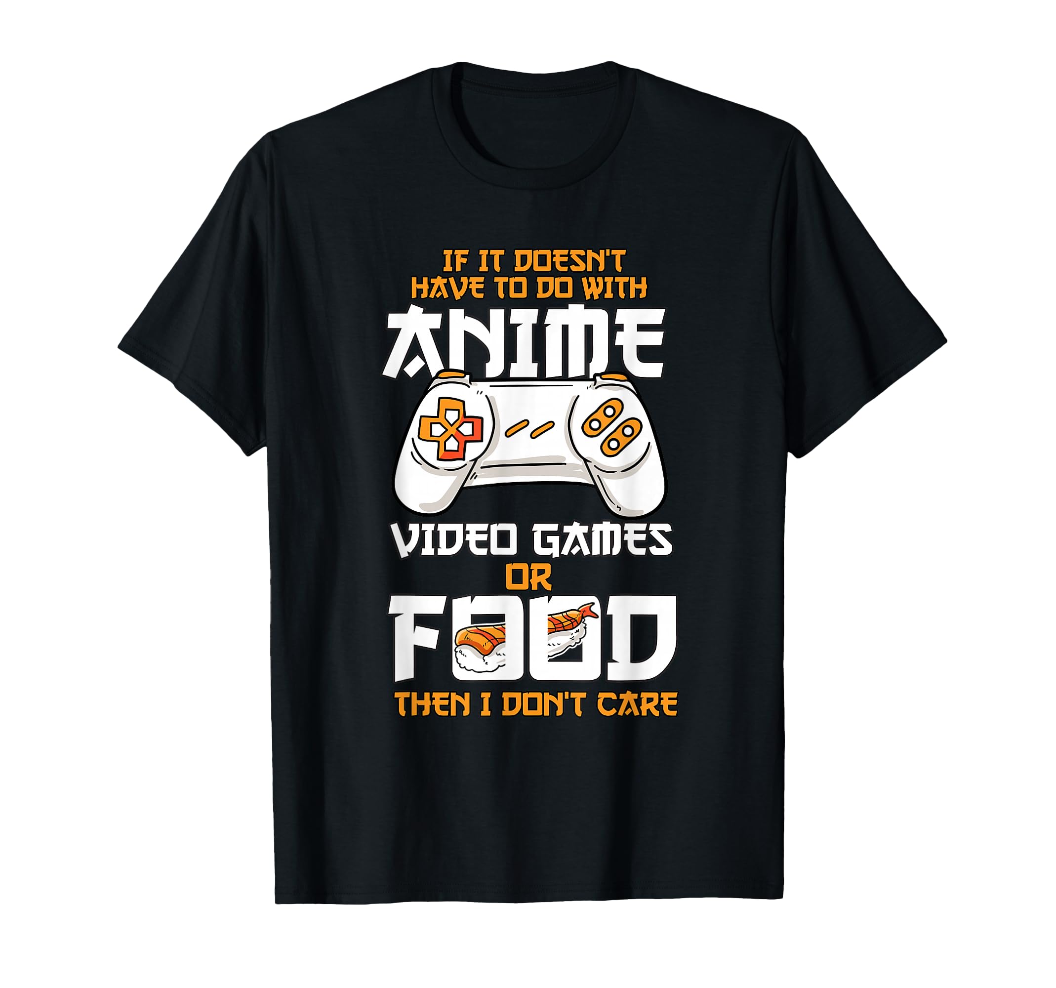 Cute Manga & Anime Merch for Anime Girls & Boys Unisex Anime Video Games Food Sushi Gaming Merch Otaku Gift Anime T-Shirt Black S Short Sleeve Classic Fit Crew Neck Round Cut Cuff T Shirt