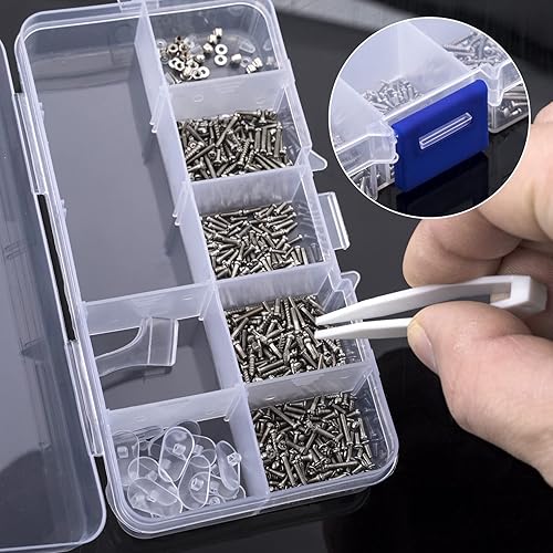 Miniatura 5 de OIIKI Kit de reparación de lentes, destornillador 3 en 1, destornilladores ranuradosde broca cruzada, 10 pares de almohadillas de nariz, pinza,