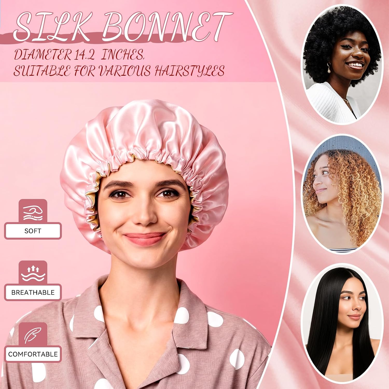 13 Pcs Graduation Gifts & Birthday Gift for Women Luxury Self Care Set - Premium Satin Robe, Adjustable Silk Bonnet, Face Roller Sleep Essentials for Girls Mom Daughter Friend Sister