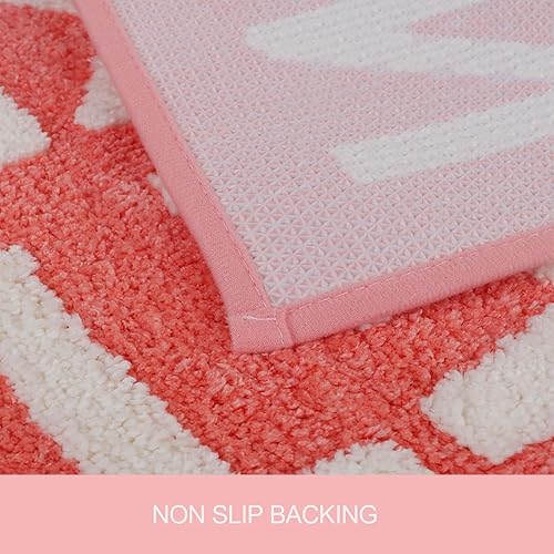 Miniatura 4 de Get Naked - Tapetes de baño pequeños, antideslizantes, absorbentes, de 32 x 20 pulgadas, lavables a máquina, color durazno, para suelo de bañera,