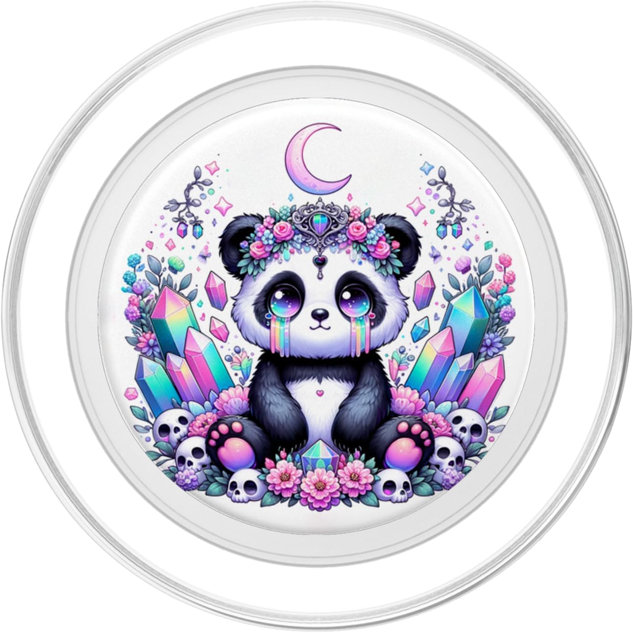 Moon Phases Crystal Witchy Cute Panda Kawaii Pastel Goth PopSockets MagSafe PopGrip for iPhone