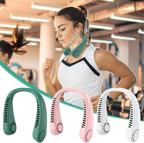 Miniatura 1 de MEGCCR Ventilador de cuello personal portátil sin aspas, velocidad de viento de 3 velocidades, menor ruido, ventilador personal recargable con USB,