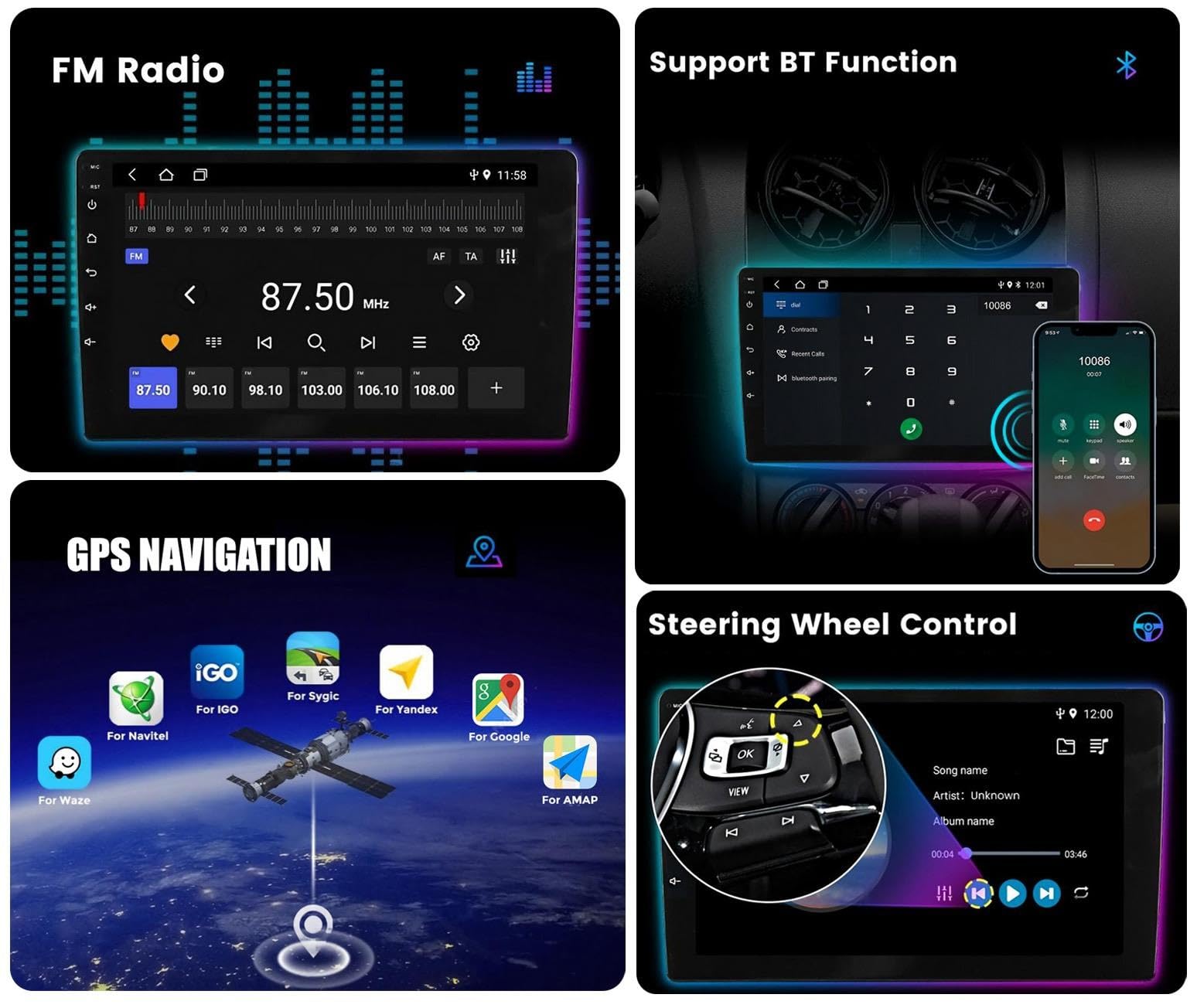 Autoradio Double Din per Volkswagen Touareg Fl Nf 2010-2018, Lettore Navigazione Multimediale Auto, Carplay Wireless & Android Auto, Bluetooth 5.0/FM AM DAB+, RDS SWC/DVR & Cam(X1)