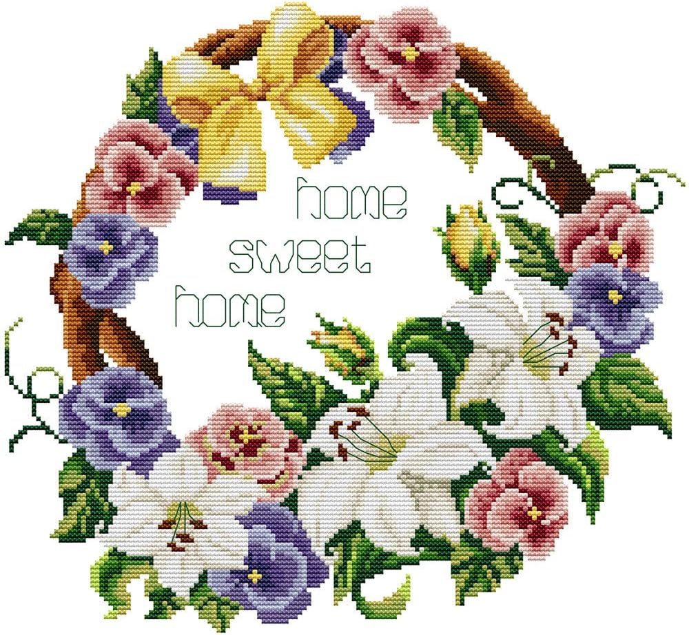 Cross Stitch Kits, Awesocrafts Sweet Home Easy Patterns Cross Stitching Embroidery Kit Supplies Christmas, Stamped or Counted (Sweet Home, Counted)