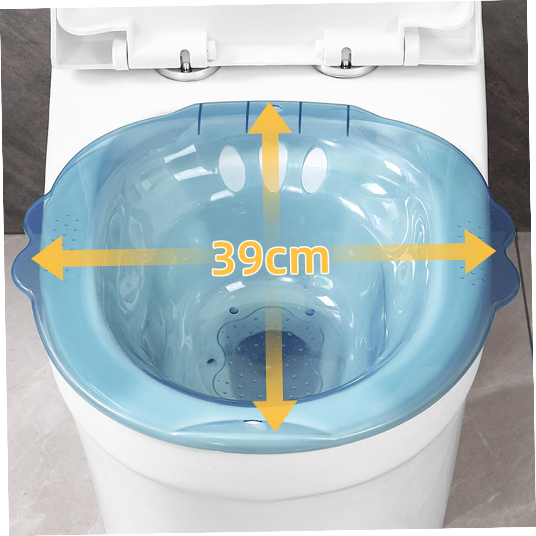 Baignoire de siège portable au-dessus des toilettes, bidet portable anti-débordement, fixation de bidet capacité pour hémorroïdes, soins privés post-partum, bleu, bain siège