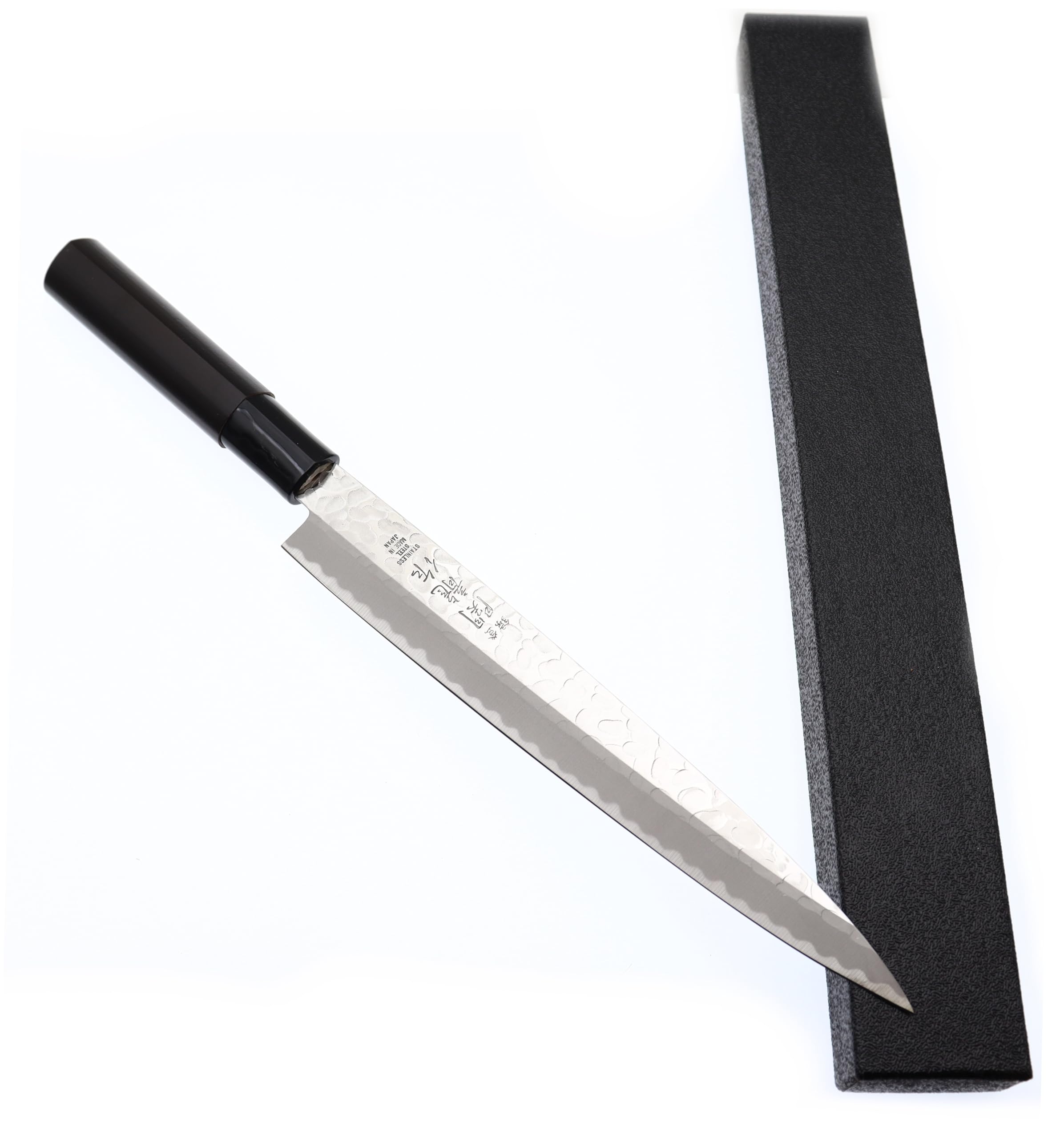 Couteau Japonais Sashimi Yanagiba Martelée Lame 21 cm Couteaux de Cuisine Fabriqué au Japon