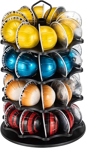 Miniatura 15 de FlagShip Soporte para cápsulas de café de 3 niveles para soporte de cápsulas Vertuo de metal, instalación de bricolaje, pequeño para soporte de