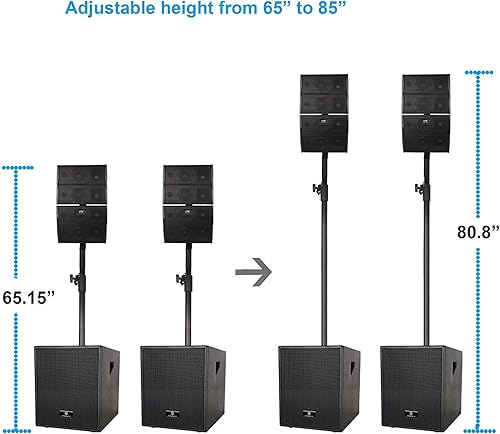 Miniatura 7 de PRORECK Club 3000 - Sistema de altavoces PA de 12 pulgadas, 4000 W, sistema de altavoces PA con Bluetooth USB, función de lectura, tarjeta SD,