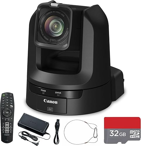 Miniatura 2 de Canon CR-N300 4K NDI PTZ Cámara con zoom óptico de 20x (blanco titanio) paquete | Vídeo UHD, NDI|HX y transmisión IP, control suave de Blanco,Negro