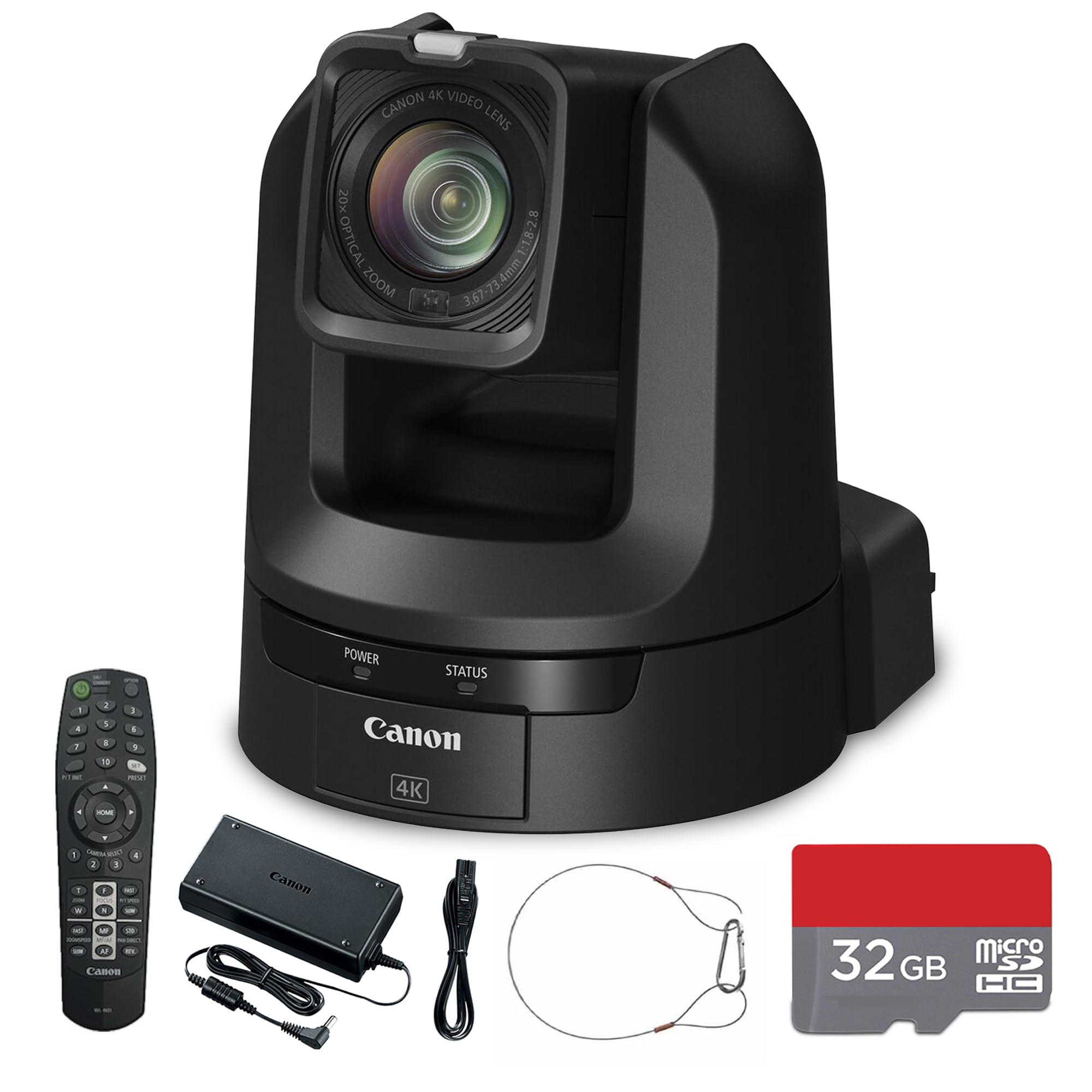 Canon CR-N300 4K NDI PTZ Camera with 20x Optical Zoom (Satin Black) Bundle | UHD Video, NDI|HX & IP Streaming, Smooth Pan/Tilt Control | Ideal for