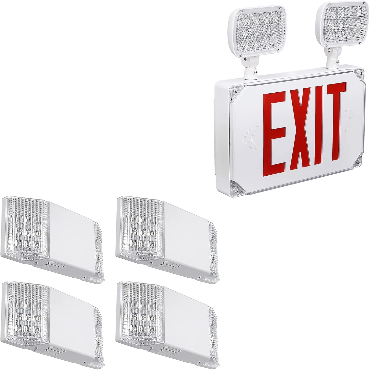 TORCHSTAR 4Pack LED Emergency Lighting, UL Listed, Two Square Heads