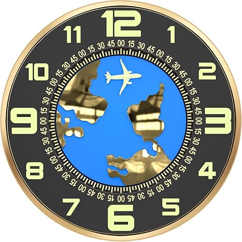 Reloj de pared decorativo, funciona con pilas (AA batería no incluida), 12 pulgadas, marco de metal, silencioso sin tictac, textura de alta gama,