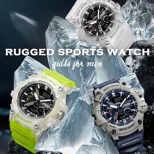 Miniatura 5 de Reloj deportivo para hombre, reloj digital para hombre, reloj militar, resistente al agua, reloj resistente con retroiluminación LED, alarma,