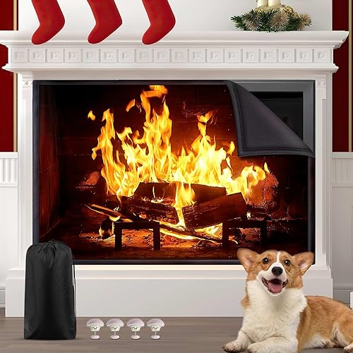 Miniatura 9 de Funda magnética para chimenea, la manta bloqueadora de chimenea detiene la pérdida de calor durante la noche, tapón ajustable para chimenea que