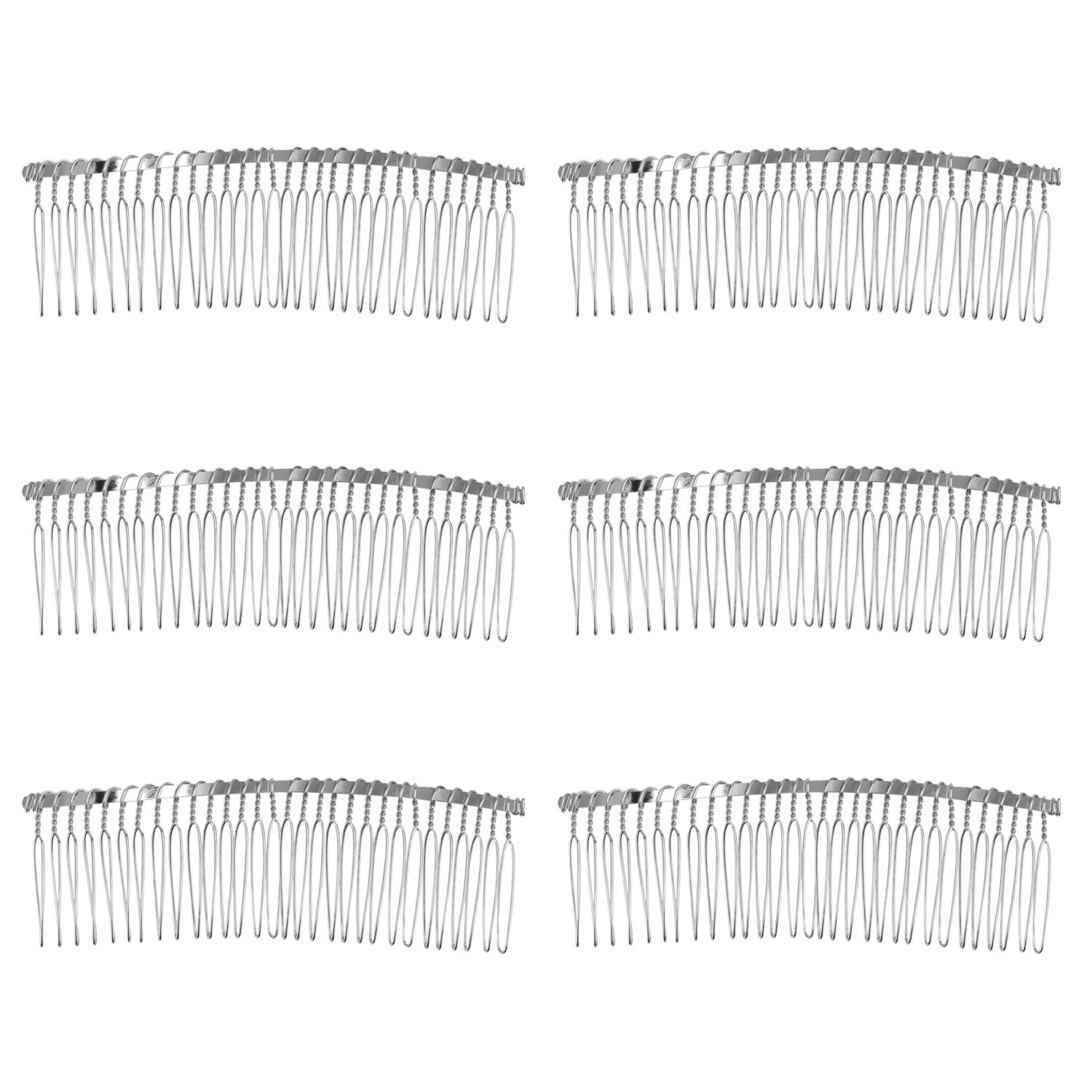 Senkary 10 Pieces Hair Comb Clip Metal Wire Hair Combs Wedding Veil Combs (30 Teeth