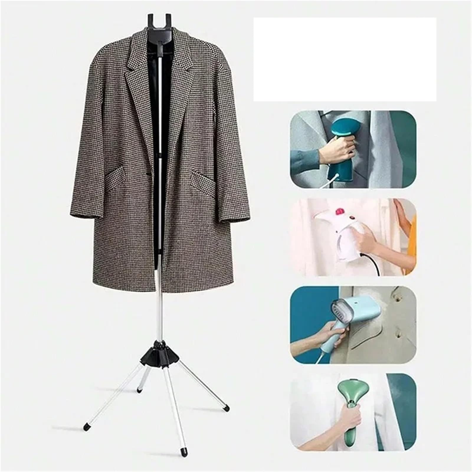 Supporto per ASSE da Stiro Porta ASSE da Stiro Regolabile Stendibiancheria telescopico Verticale in Tessuto for Appendere Il Ferro da Stiro in Piedi(Grey)