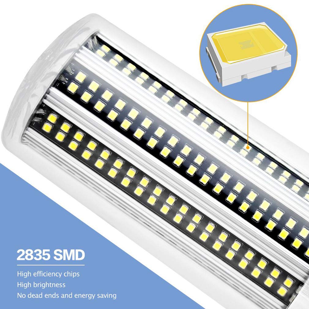 Bombillas LED E27 Luz Blanco Cálido/Fria, 80-200W Equivalentes Incandescente Bombillas 300W Bombilla Maíz E27 Led 4000/5000K 9700-16000LM Lampara Bombilla Led E27 No Regulable,Cold White,150W