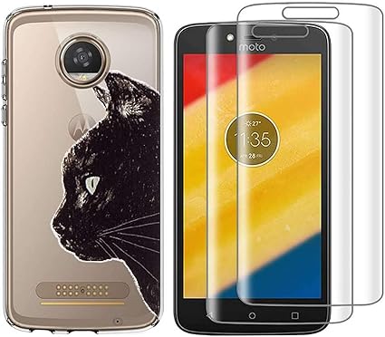 3 em 1) para Motorola Moto Z Play Case + 2 películas de vidro protetoras de  tela de silicone de TPU macio e fino com capa para celular Motorola Moto Z  Play, 12 | Amazon.com.br