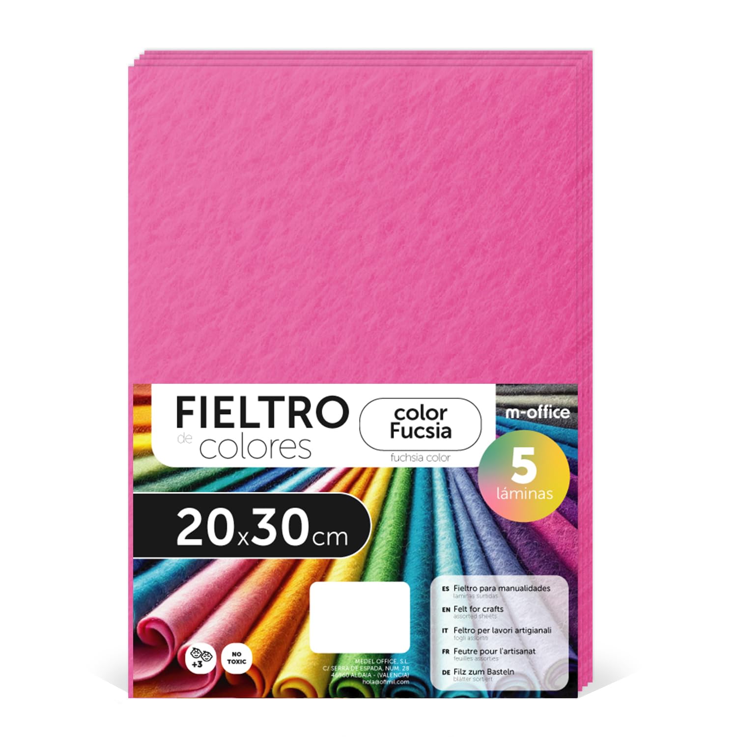 Fieltro para Manualidades, Fieltro de Colores, Suave y Flexible, Material para Costura, Telas Patchwork, Ideal para proyectos DIY, artesanía o decoración, 20x30cm - m-office (rojo, 10 uds) — view 27