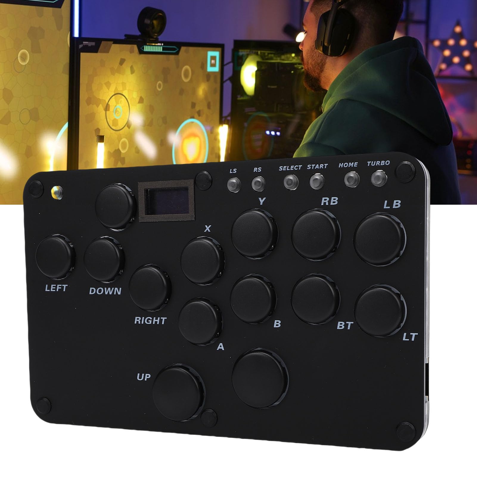 Interruttore a Chiave Meccanica Tutti i Pulsanti Fight Stick Controller per Console di Gioco a Latenza Ultra Bassa per Steam Deck + Giocatori