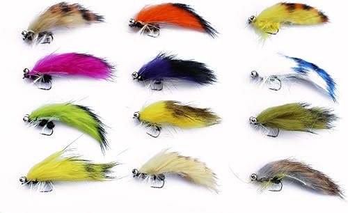 Miniatura 2 de Tigofly 12 piezas de colores surtidos Zonker serpentinas trucha mosca pesca moscas señuelos mosca conjunto - tamaño #6