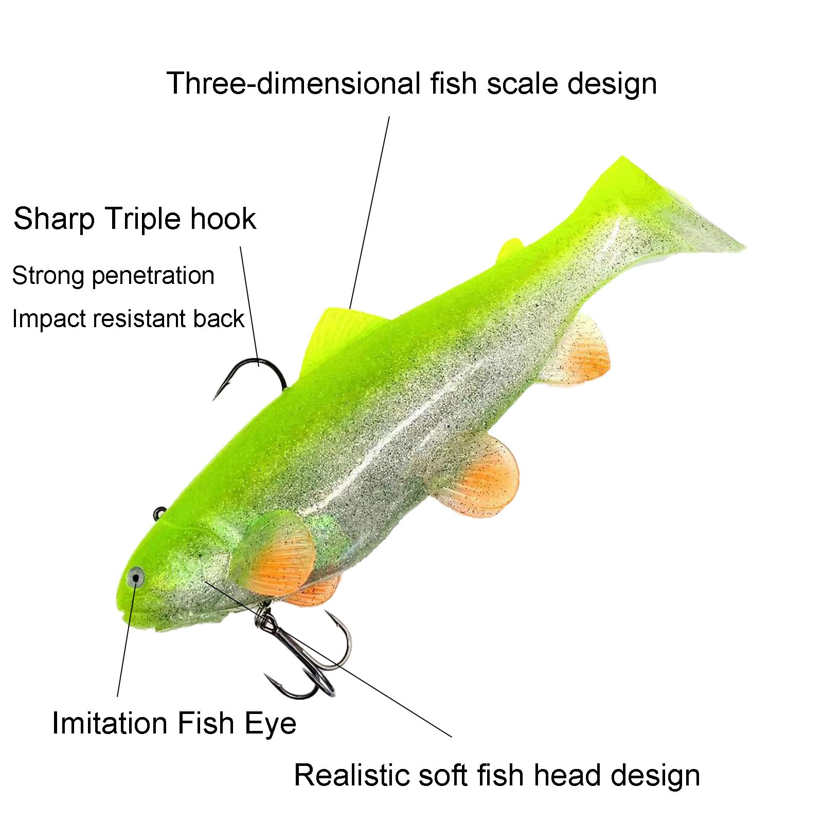 Paddle Tail Swimbaits, esche da pesca in plastica morbida per la pesca basso esche da pesca Premium per acqua salata d'acqua dolce, pesca alla trota Crappie
