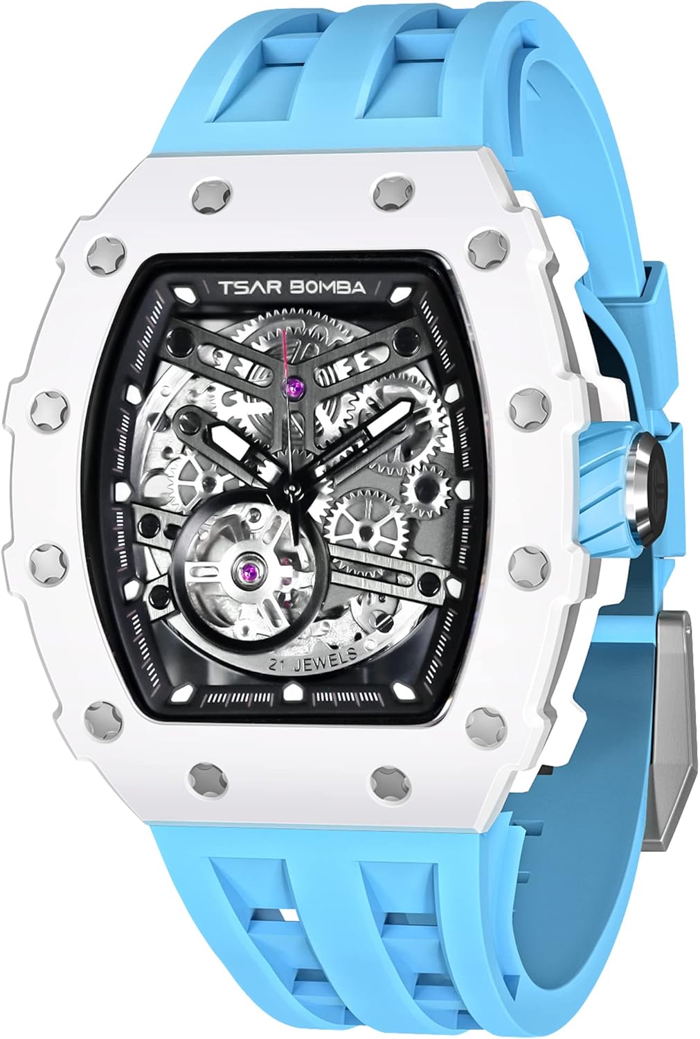 Men's Automatic Watch Tonneau Luxury Skeleton Lebanon Ubuy