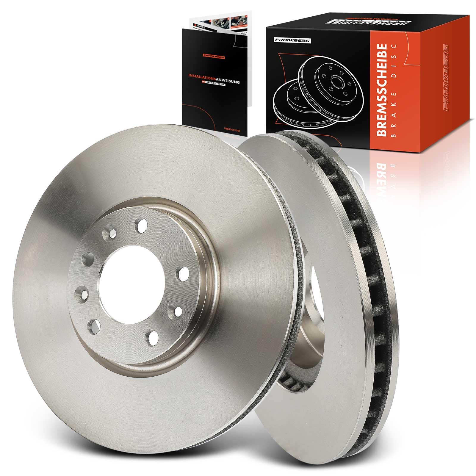 Frankberg 2 discos de freno delanteros ventilados de ⌀304 mm 4249A3 | Compatible con: Grandland X A18 P1UO, 508 SW Box/Combi 8E, 308 II L3 LB LH LP LW, 3008 Van MC MJ MR, Caja de socio/MPV K9