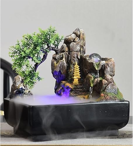 Miniatura 4 de Indoor Water Fountain Tabletop Fountains Desktop Rockery Fountain Office Lucky Fountain Desktop Waterfall Fountain Indoor Water Decorative Fountain