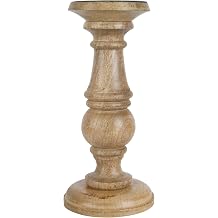 Ashland Wood Carved Pillar Candle Holder