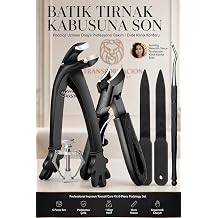 Transformacion Profesyonel Bat k T rnak Bak m Seti, Paslanmaz  elik, Siyah, 6 Par a, Makas Pensesi T rp  K ret Aparat, 13 cm