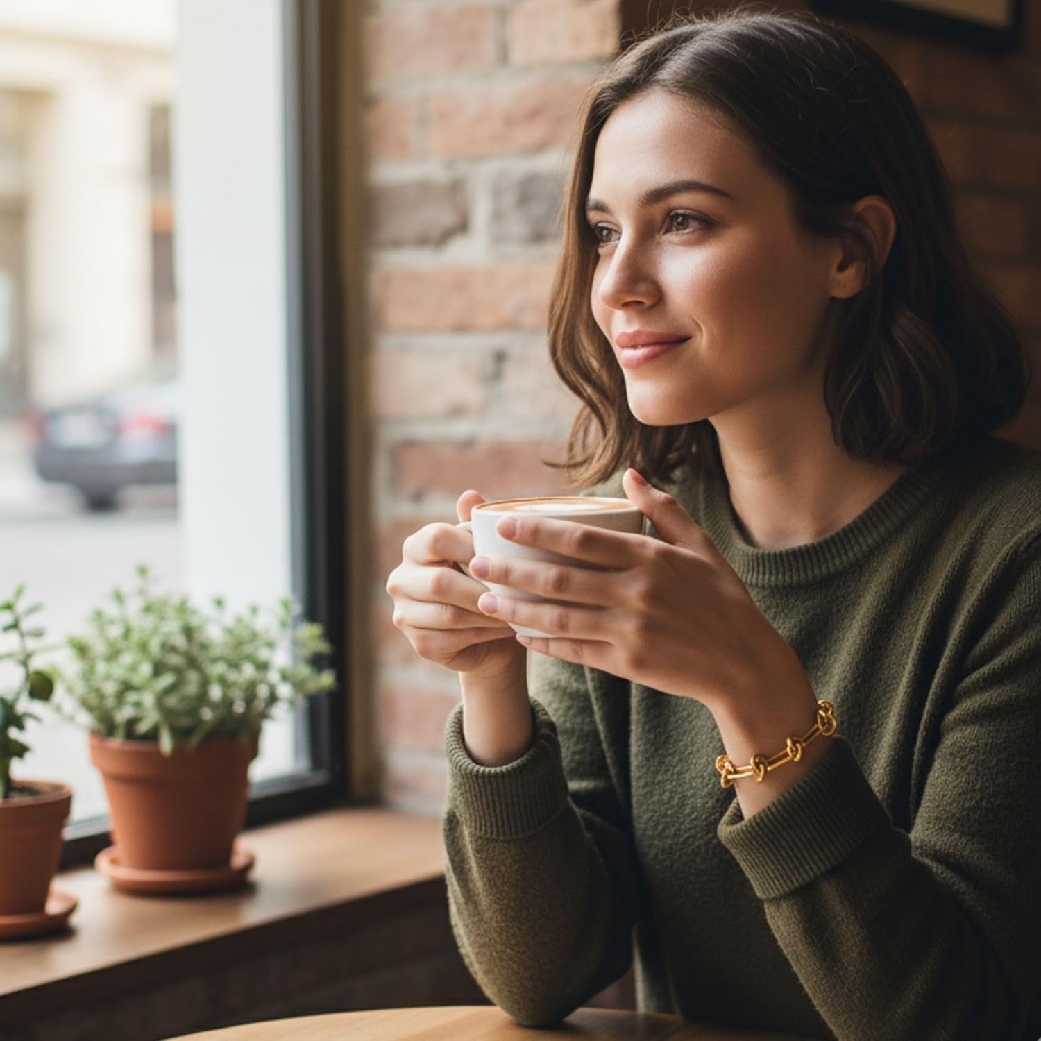 Solza Gold Chain Bracelet for Women – Adjustable Stainless Steel Heart Link Bracelet, Gold-Tone Non-Tarnish Fashion Jewelry - Image 3