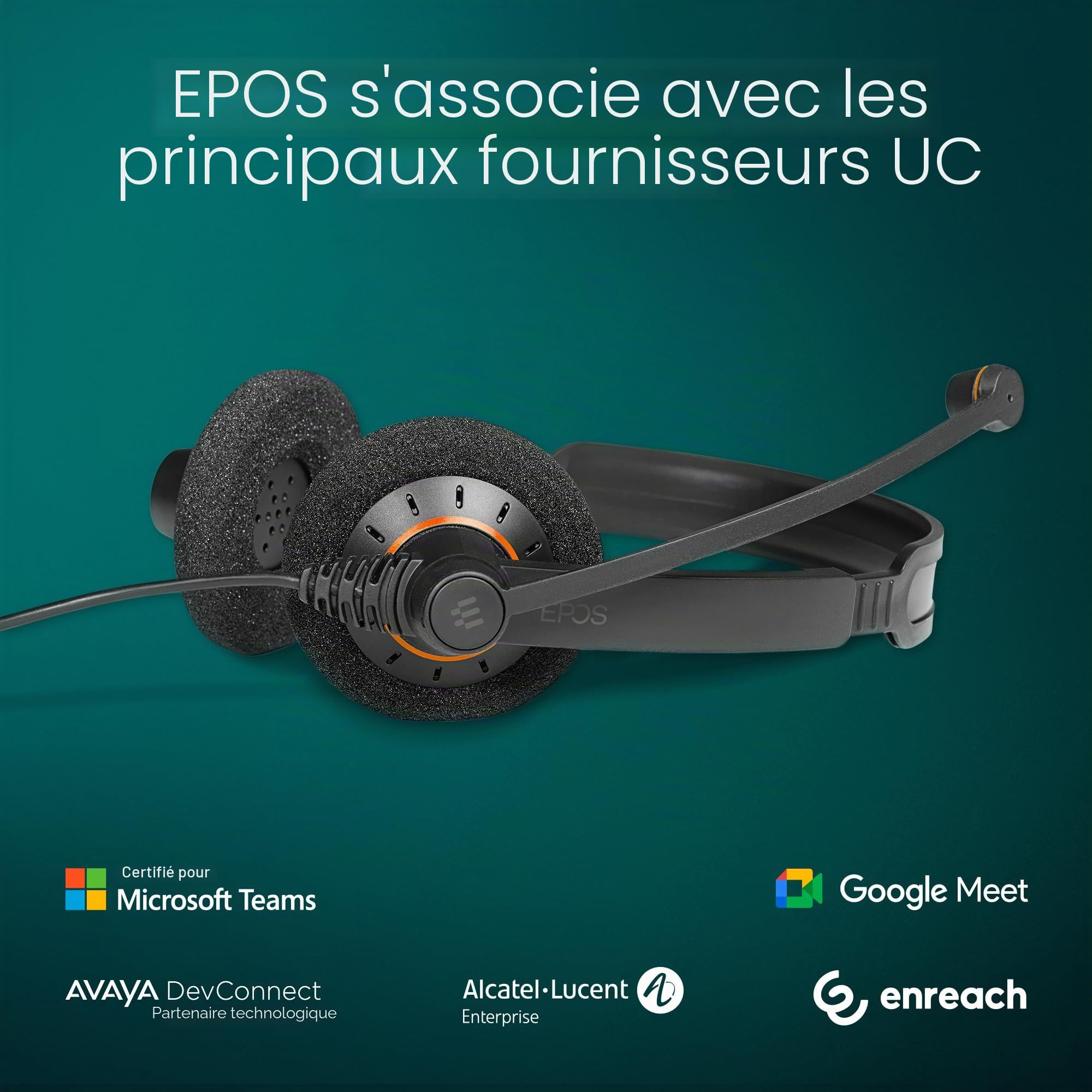 Impact SC 60 USB ML - Casque Filaire Professionnel pour Communications Unifiées, Micro Antibruit, EPOS Voice™, Connexion USB, Confortable, Idéal pour l'Usage en Bureau