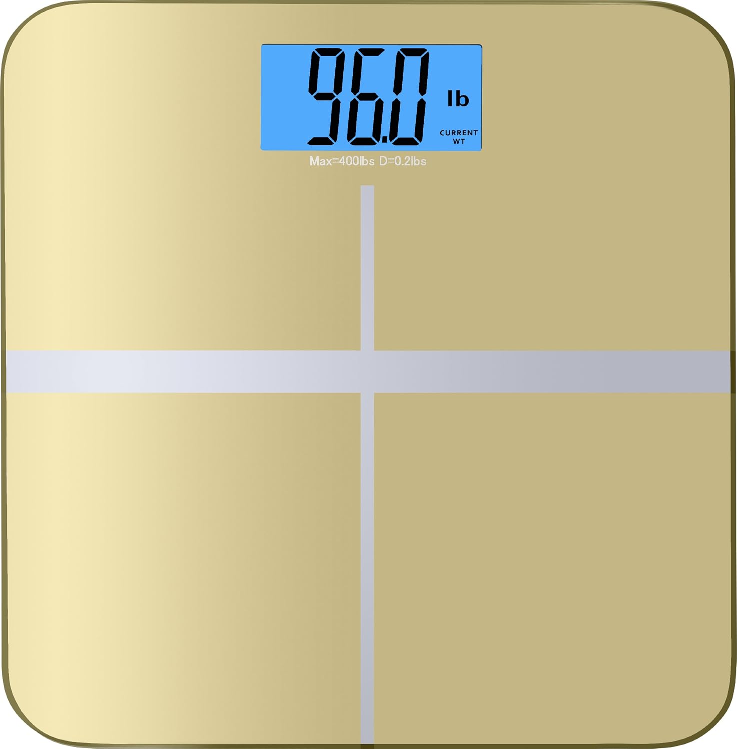 BalanceFrom High Accuracy Premium Digital Bathroom Scale with 3.6" Extra Large Dual Color Backlight Display and"Smart Step-On" Technology [Newest Version] (Gold)