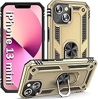 Vista 17 de ADDIT Funda para iPhone 13 Mini iPhone 13 Mini, con soporte de anillo, soporte magnético para automóvil, grado militar, resistente, para iPhone 13