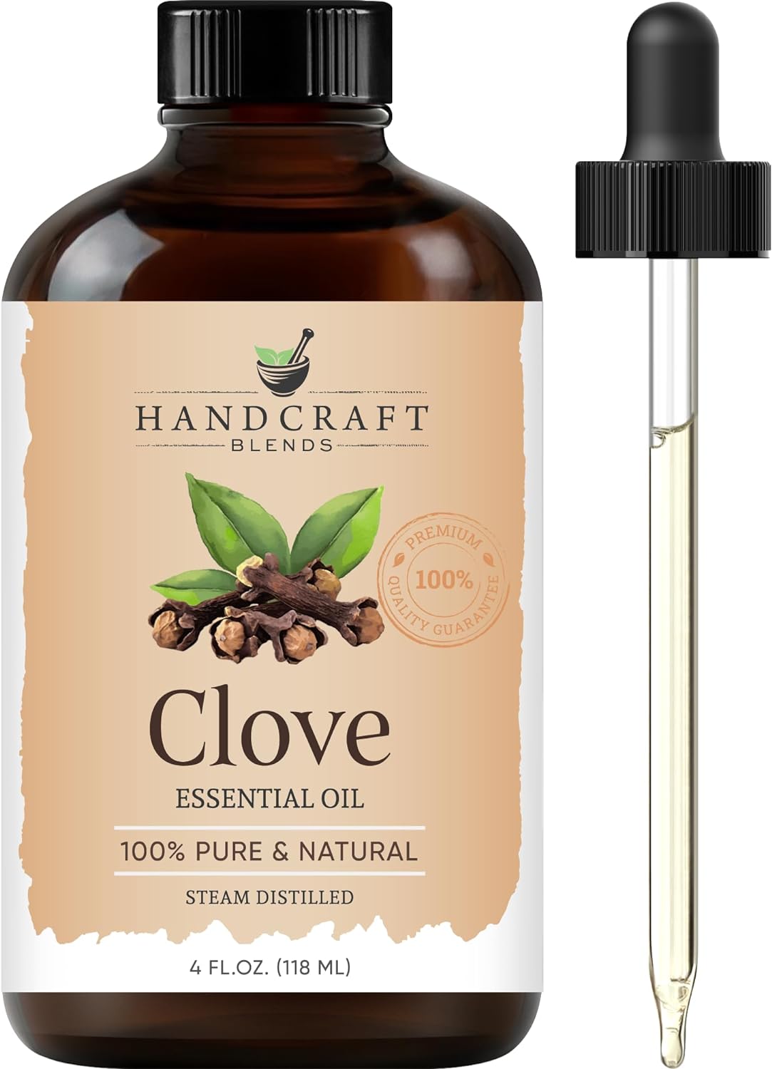 Handcraft Blends Clove Essential Oil – Huge 118 ml – 100% Pure and Natural – Premium Grade with Glass Dropper